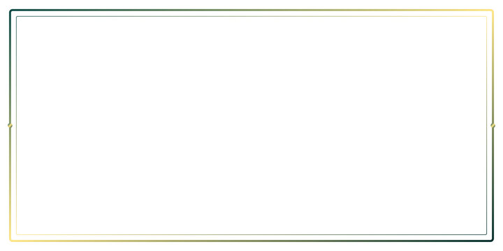 Luxury gold green gradient frame with corner accents on transparent background.
