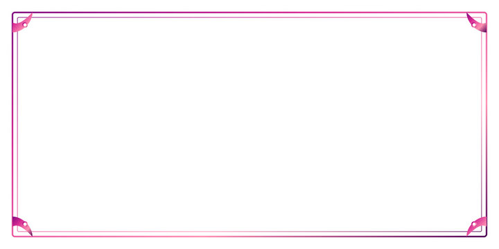 Pink purple gradient shiny lines frame with corner ornaments for elegant design.