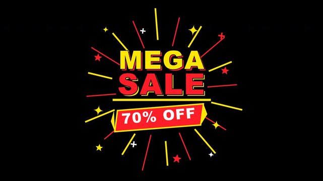 Mega discount big sale promotion with seventy percent off badges. 4k