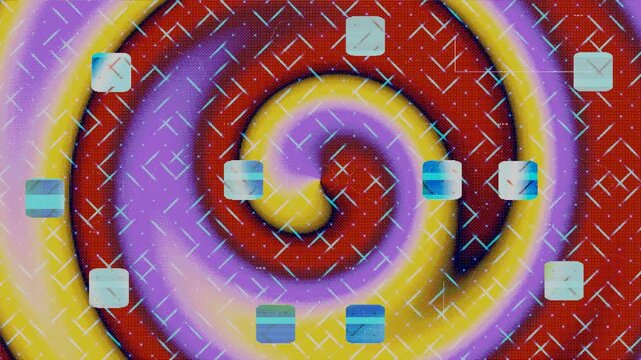 Abstract Animated Gradient Flow with Tracery HUD Overlay in Green Loop