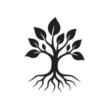 Tree with Roots icon logo