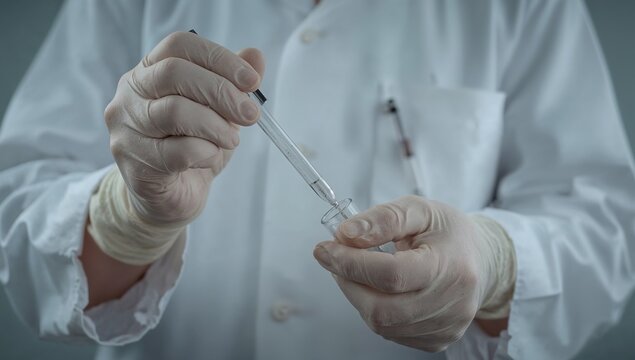 A person in a lab coat holding a syllabus, ready for class or research