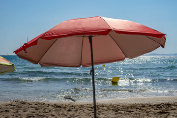 Parasol at the coast of El Arenal, Mallorca. © Isabel