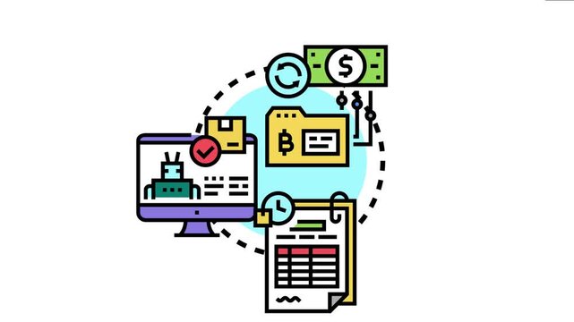 Financial regulation process involving a refund or return of an online purchase, managing transactions and customer service flow with digital documentation
