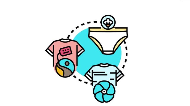 Organic cotton thread concept portraying sustainable fashion. Eco friendly apparel manufacturing. And comfortable natural clothing items like underwear. T shirts