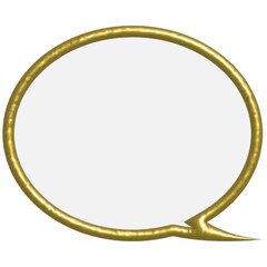 Shiny Gold Speech Bubble with Left Pointing Tail and Solid White Center for Game Dialogue © WhoamI