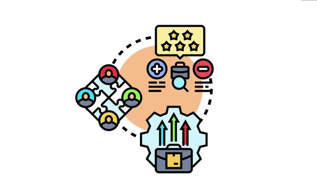 Analyzing organizational impact through case studies. This visualizes data assessment. Team collaboration. And business growth