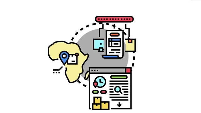 Tracking goods from origin to destination, parcels moving across the continent, utilizing a digital platform for monitoring supply chain transparency and delivery information