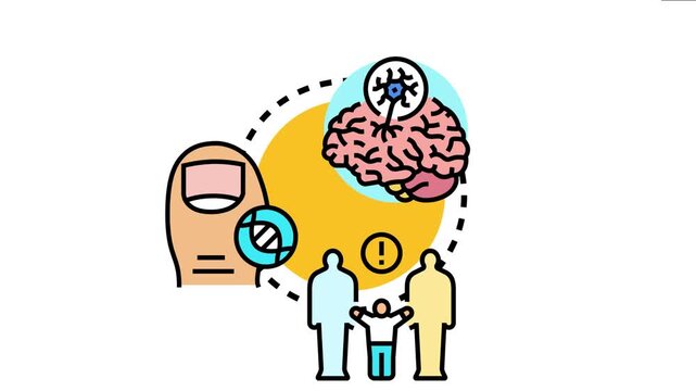 Orphan diseases concept neurological conditions. Genetic predispositions. And the impact on various individuals including children