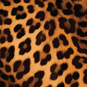 Seamless natural rich brown and ochre leopard print animal skin pattern background vector illustration. Abstract flat wild feline fur texture repeating design for bohemian fashion packaging arts.