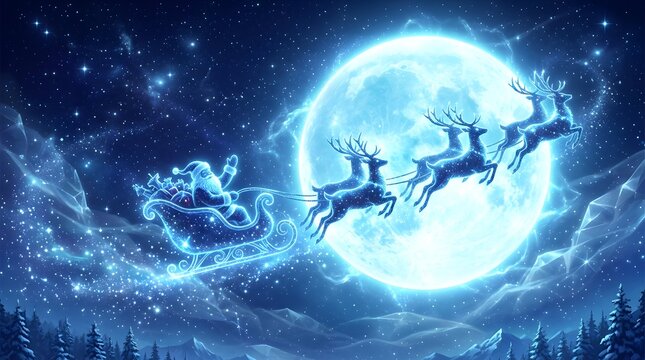 santa claus and sleigh