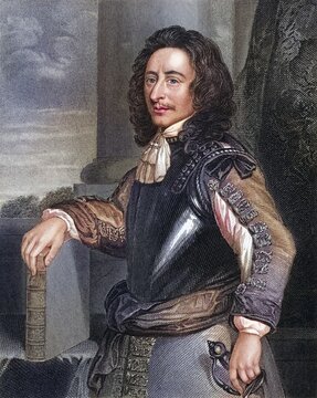 Algernon Sidney, 1622-1683, English Whig politician who was executed for an alleged plot to overthrow the government of Charles II. From the book Lodge's British Portraits published in London 1823, Historical, digitally restored reproduction from a 19th century original, Record date not stated