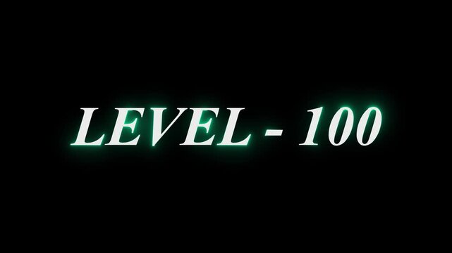 Level-100 neon bright text font, colorful motion animation. Glowing neon text Level 38 icon animation. Level thirty-eight message. Game displaying level 38. Neon Level 38. Neon level 38