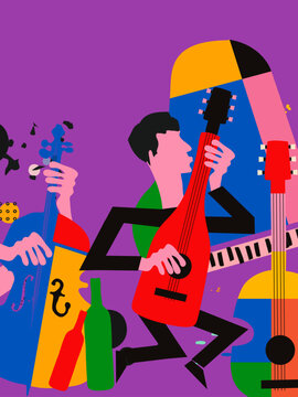 Abstract Jazz Music Bar Party Illustration