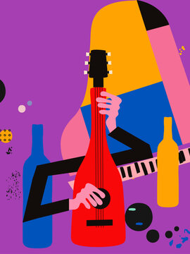 Abstract Jazz Music Bar Party Illustration