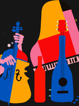 Abstract Jazz Music Bar Party Illustration