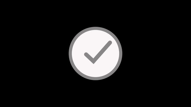 Simple checkmark icon inside a circle on dark background