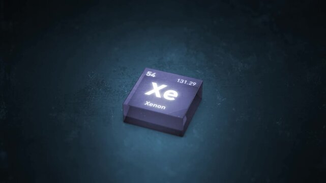Chemical Element Xenon Xe Animation. Periodic Table Series.