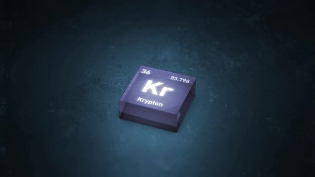 Chemical Element Krypton Kr Animation. Periodic Table Series.