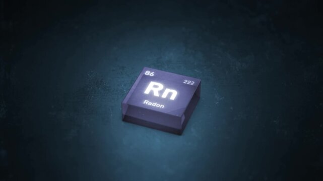 Chemical Element Radon Rn Animation. Periodic Table Series.