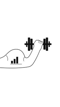 Growing Bar Chart in a Flexing Arm Gym Results Animation