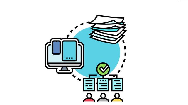 Digital cross referencing concept the connection and organization of information within various documents and across devices for collaborative teamwork and content management