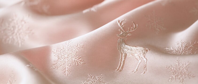 Snowflake and Reindeer Embroidery on Soft Fabric
