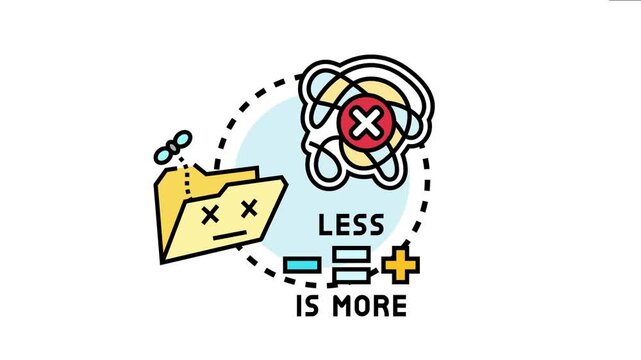 Digital transformation concept visualizing the transition from chaotic paper documents to streamlined, efficient digital processes, benefiting from an organized, less is more approach
