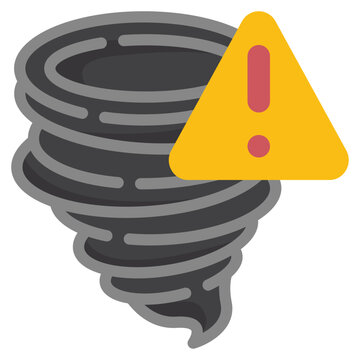 hurricane storm beware caution warning flat icon