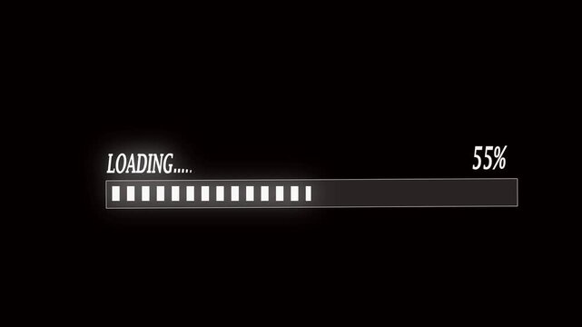 Loading bar progress animation with percentage display