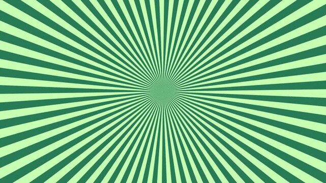 Green and mint radial stripes converge at the center of an abstract geometric pattern