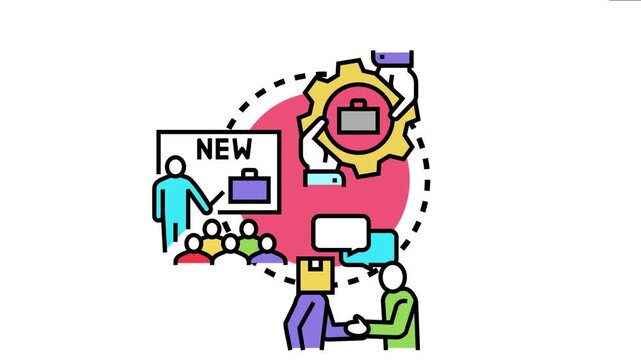 Business people collaborating on a new project, establishing a partnership agreement, and finalizing important deal paperwork, conveying corporate teamwork and contract signing processes