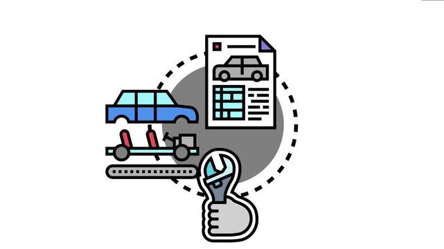 Technician using a parts list and specification form for auto repair and maintenance, vehicle components and technical documentation for service