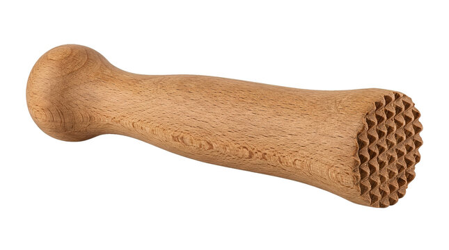 Wooden meat tenderizer with textured surface for effective tenderizing