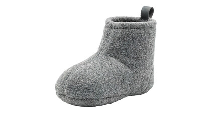 Cozy grey woolen bootie slipper for cold weather comfort © Ira