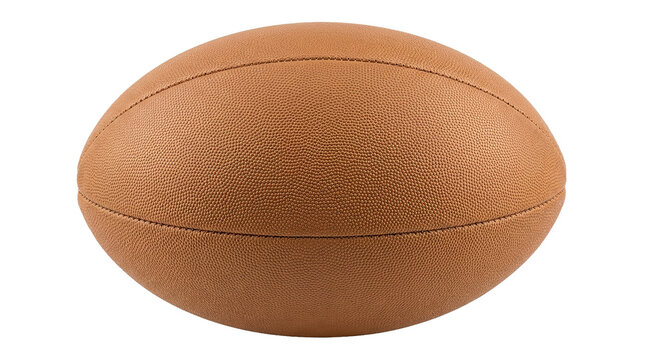 Close-up image of a brown american football with detailed texture