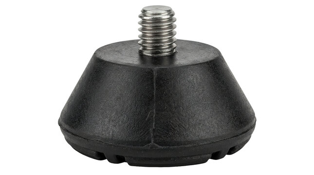 Rubber cone-shaped threaded furniture leg leveler