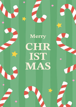 Merry Christmas card with hand drawn holiday doodles. Vector illustration