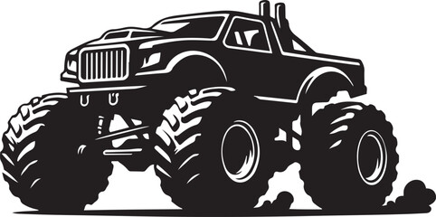 Monster truck silhouette Vector illustration. Design Vector black silhouette © Nargis