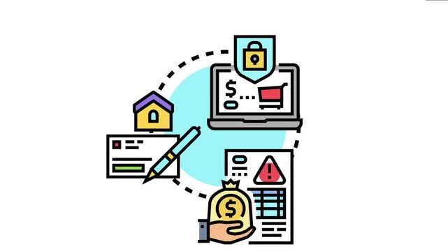 Payment authorization process demonstrating secure online shopping, real estate transactions, and financial management challenges, ensuring validated and approved monetary exchanges