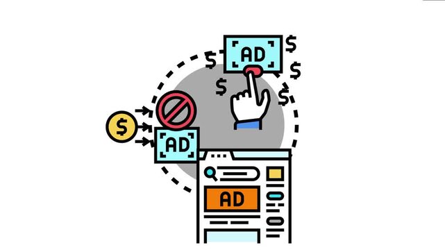 Pay per click advertising concept a hand clicking an online advertisement, generating profit and driving web traffic to business projects