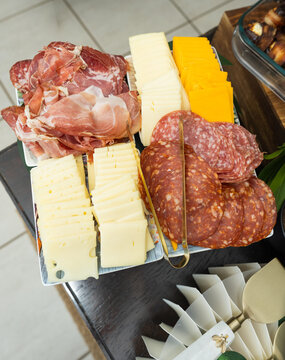 Assorted Cold Cuts and Cheese Platter for Catering Buffet