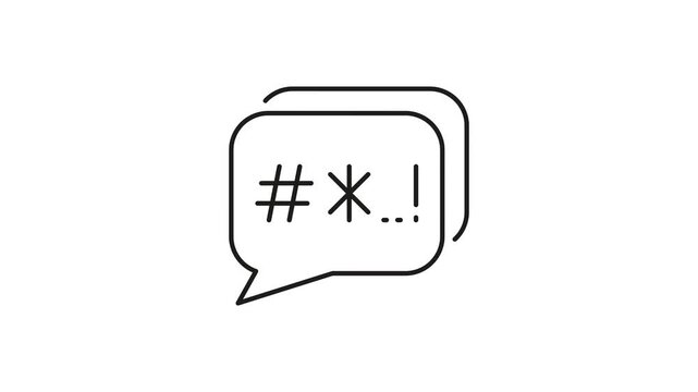 Speech Bubble With Symbols Animated Icon With Alpha Channel. Profanity, Censorship, And Online Communication Motion Graphic. Expression Of Emotions And Digital Interaction. On Transparent Background