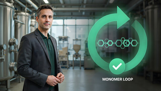 Monomer loop recycling process chemical graphic element with