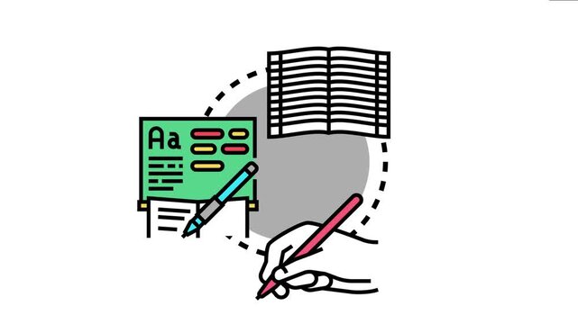 Hand writing a note with a pen, the educational journey and knowledge acquisition through active learning, studying, and recording important information