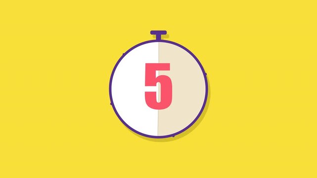 Animated countdown timer graphic featuring a stopwatch icon counting down from 10 to 3 seconds. The graphic has a bright yellow background, suitable for games, events, or any timed activity.