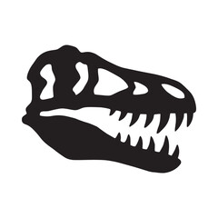 Tyrannosaurus rex skull silhouette a black graphic representation © MSTSHAMPA