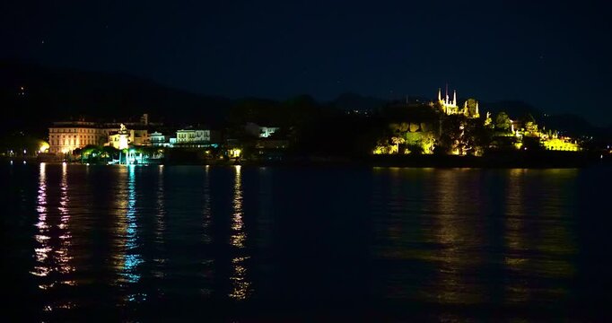  Nighttime landscape of the Borromean Islands