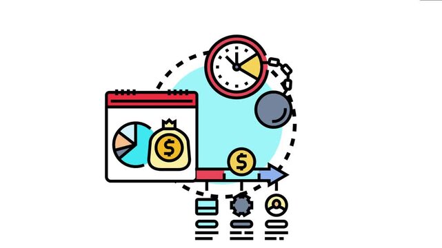 Icons periodic billing cycles, recurring payment schedules, and subscription plans for efficient financial management and automated transaction processing