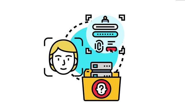 User granting permission to share personal biometric data, including facial recognition, fingerprint, and password information, for secure access to digital systems and confidential files